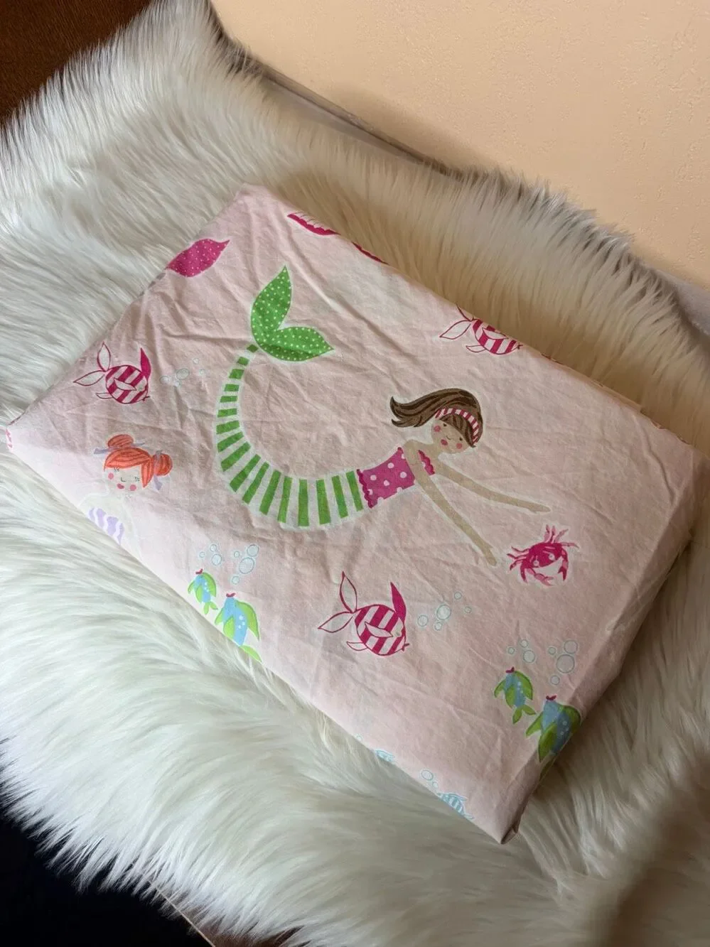 Pottery Barn Kids Organic Mermaid Duvet Cover Twin Size